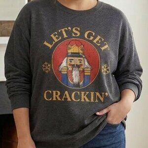Christmas Nutcracker “Let’s Get Crackin’” Graphic Sweatshirt Size 2XL